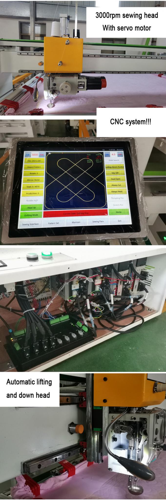 Edredón automatizado que cose haciendo CNC de la máquina que acolcha la máquina que acolcha de la sola aguja serva