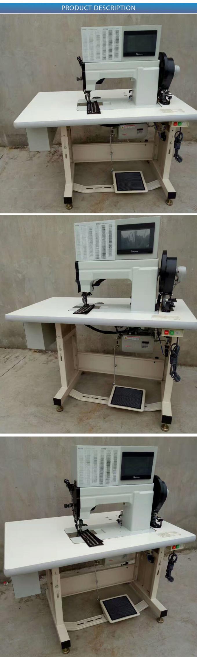 máquina de coser del modelo de cuero del sofá del pie de la aguja doble de la cama del poste que camina